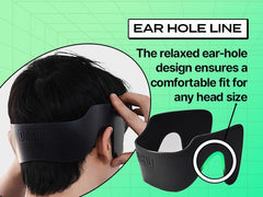 DASHU headband worn during grooming for secure fit and sleek look.