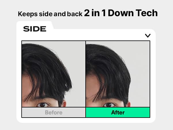 DASHU side and back hair being pressed for a neat, pushed-down finish.