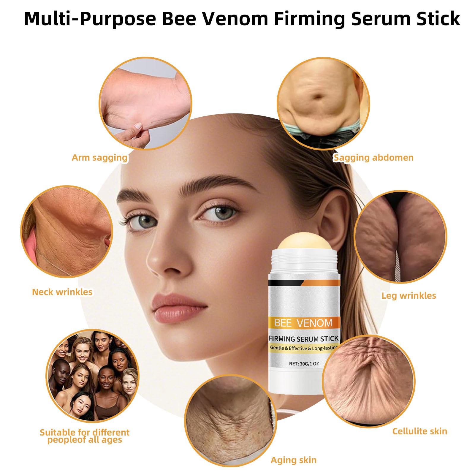 Aplicador preciso para zonas concretas con veneno de abeja y efecto lifting puntual