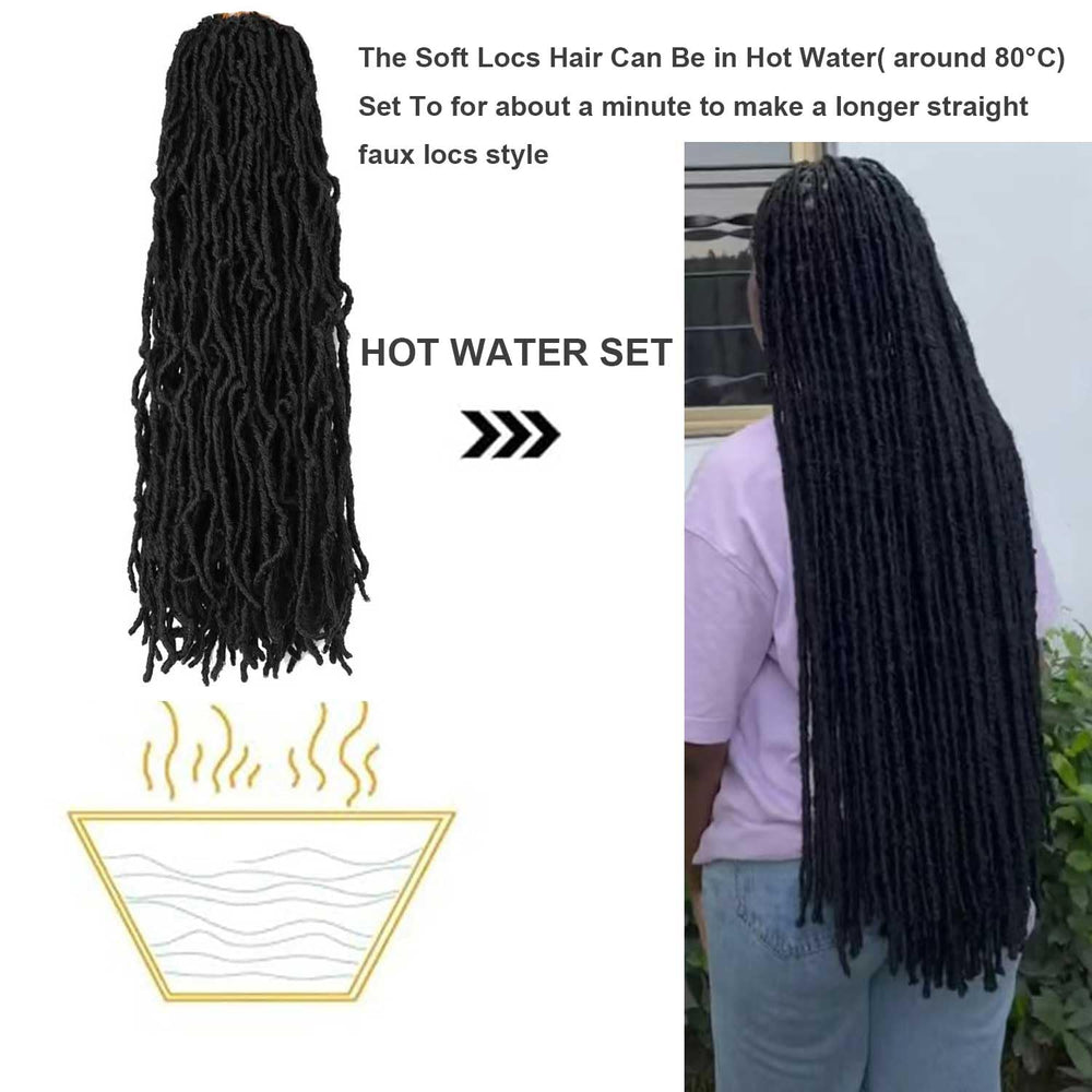 Datuoda 7-pack crochet hair full head shot highlights natural-looking style.