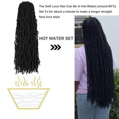 Datuoda 7-pack crochet hair full head shot highlights natural-looking style.