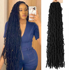 Datuoda faux locs 30 inch close-up shows soft texture and lightweight wear.