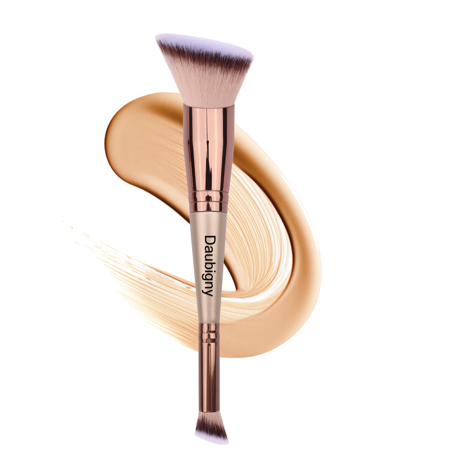 Daubigny dual-ended angled foundation brush for precise foundation application and blending.