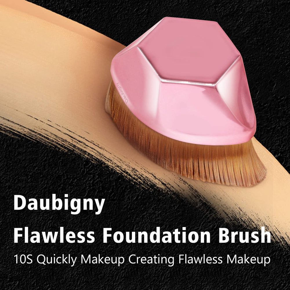 Daubigny Foundation Brush two-ends for effortless blending around the nose and cheeks.
