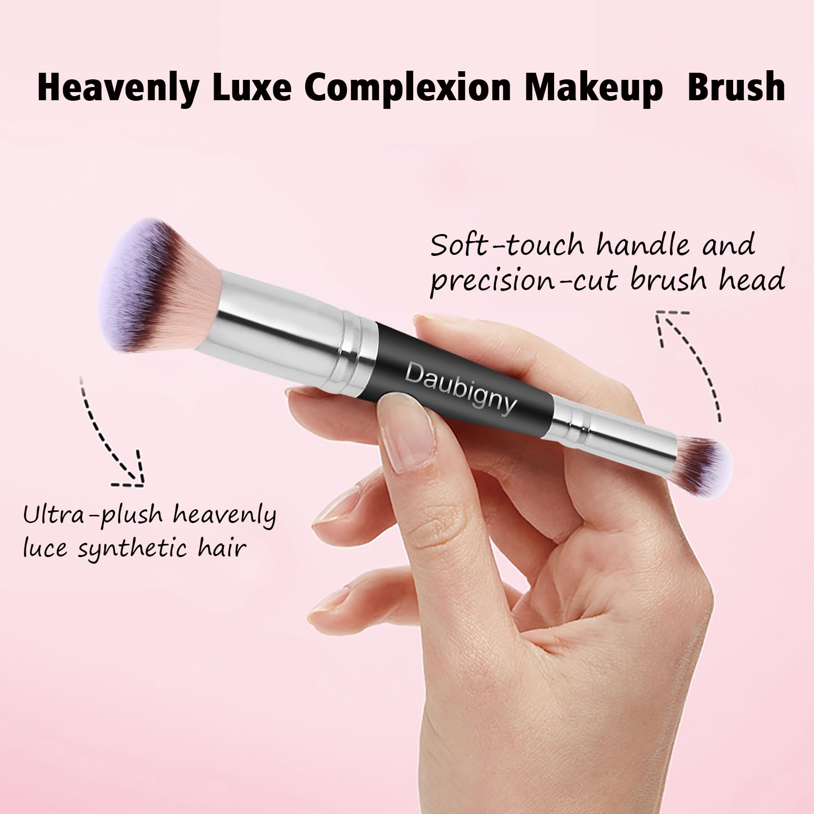 Daubigny no-shedding feature emphasized for long-lasting makeup sessions.