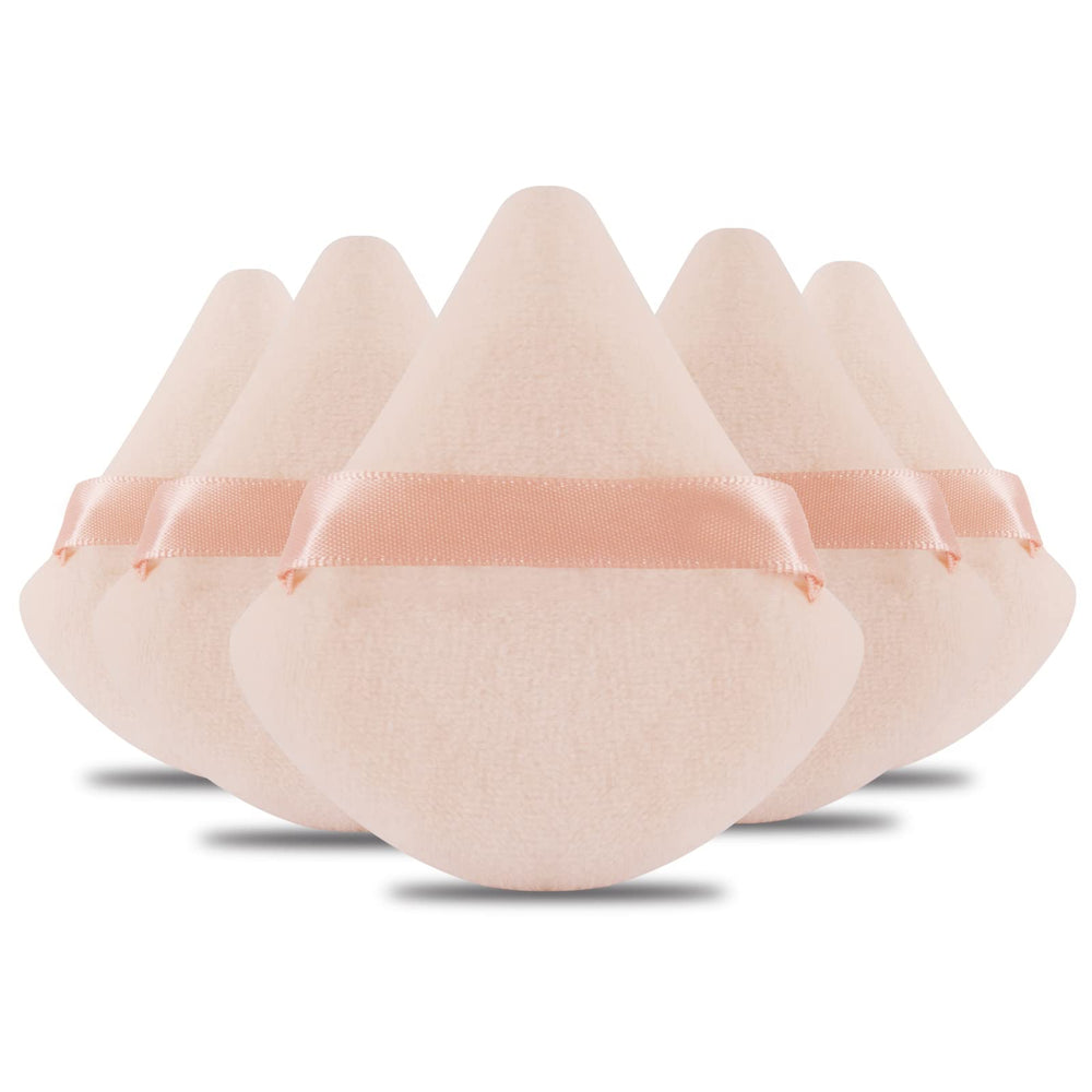Daubigny powder puff triangle 6pc packaging with protective case for on-the-go touch-ups.