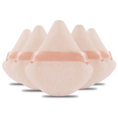 Daubigny powder puff triangle 6pc packaging with protective case for on-the-go touch-ups.
