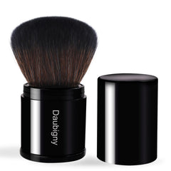 Daubigny retractable kabuki brush compact for travel makeup touchups.
