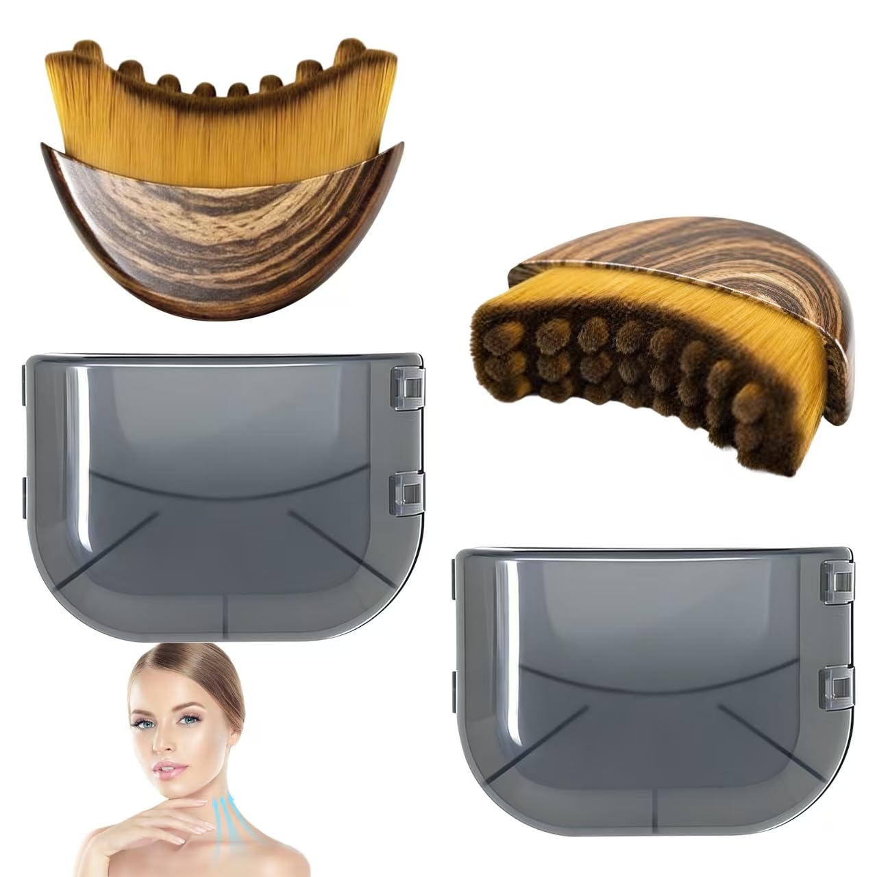 Daureve lymphatic contour brush with soft bristles for gentle cleansing
