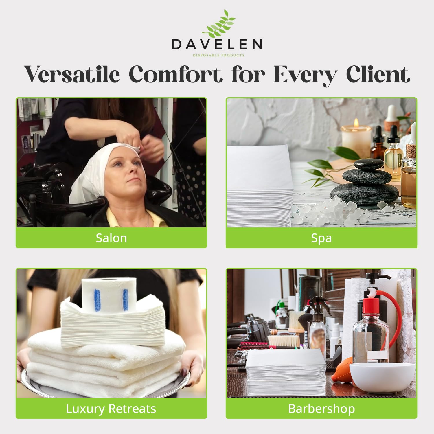 DAVELEN disposable towels simplify post-treatment wraps for guests and staff