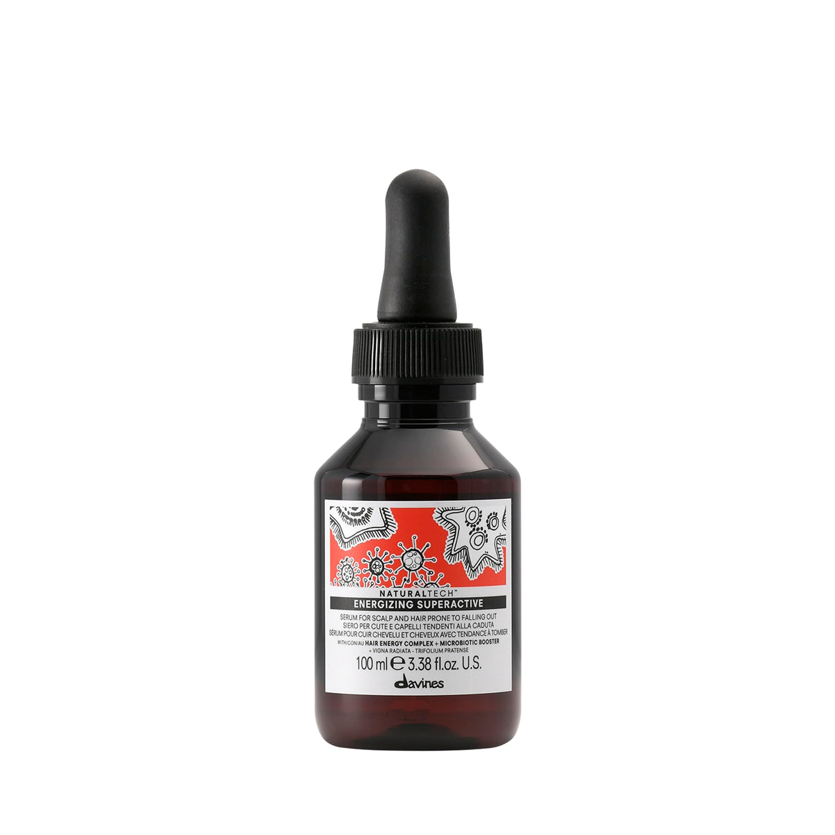Davines Energizing Superactive Serum bottle for thinning hair support.