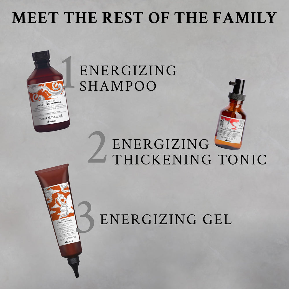 Davines Energizing Superactive Serum texture appears lightweight and fast-absorbing.