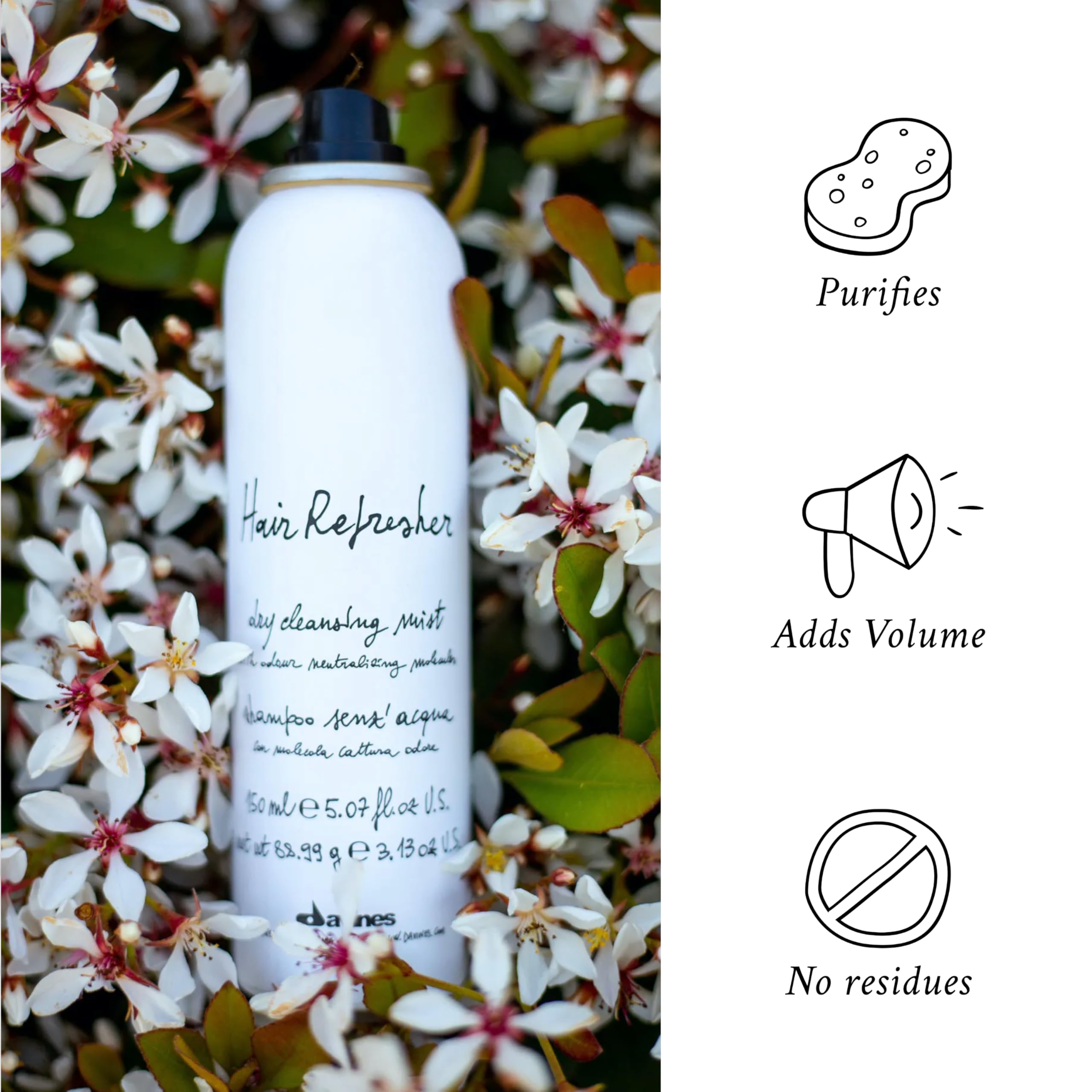 Davines Hair Refresher Dry Shampoo powder texture for volume.