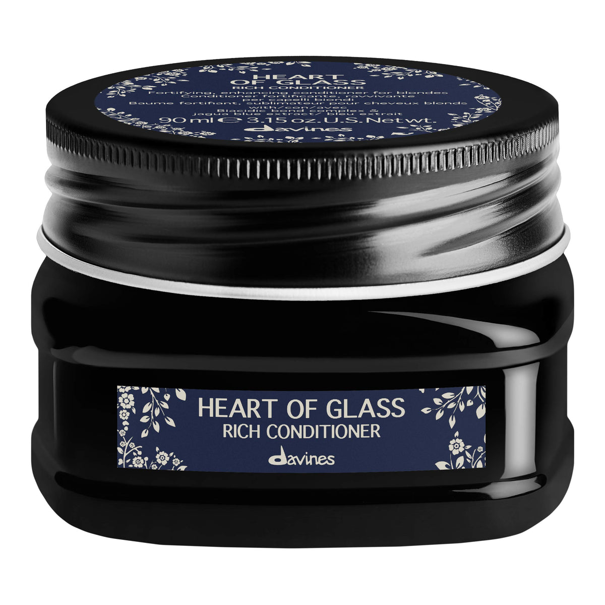Davines Heart of Glass condicional, envase elegante para rubios.