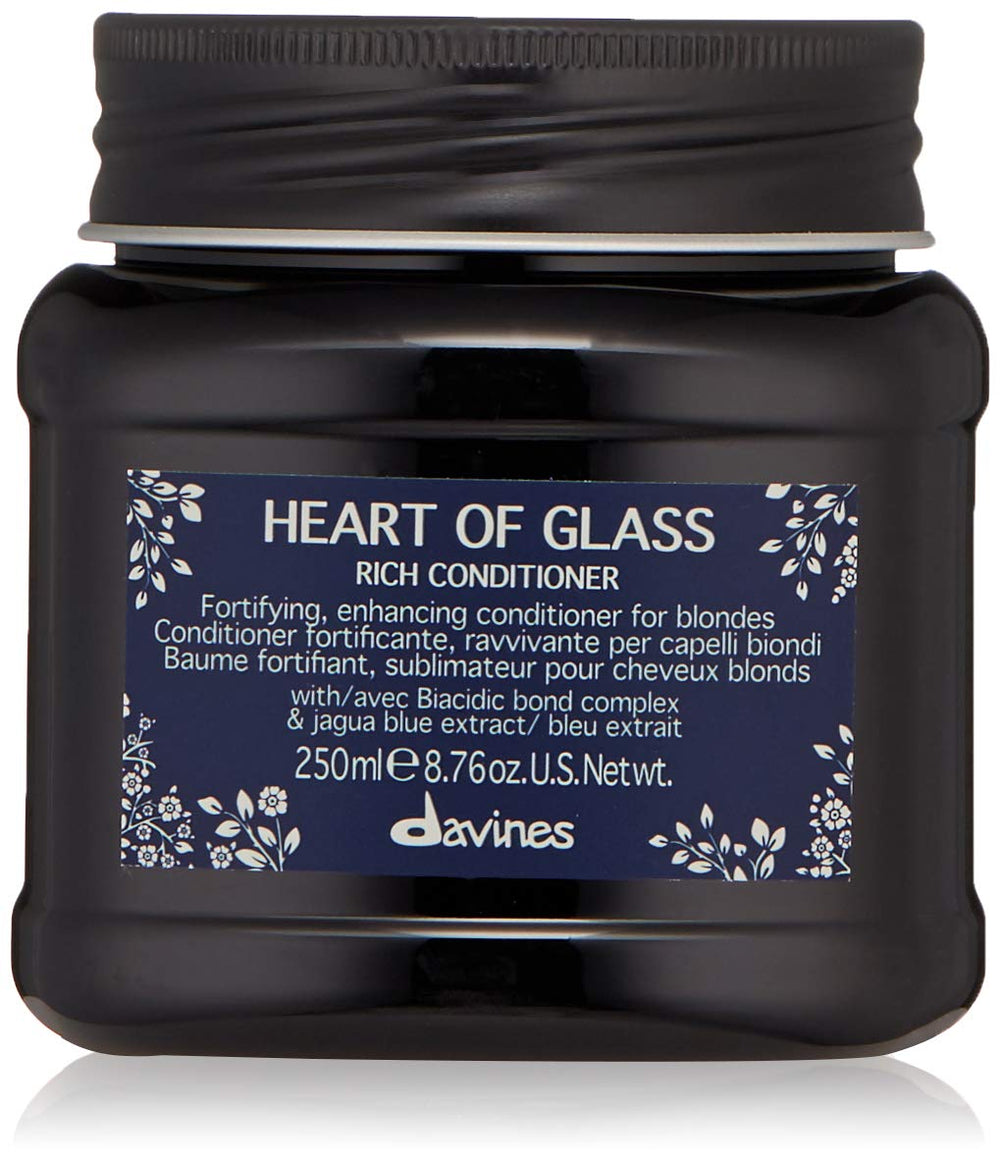 Davines Heart of Glass Rich Conditioner bottle highlights blonde care and shine