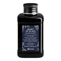 Davines Heart of Glass bottle showing silkening formula for blonde care.