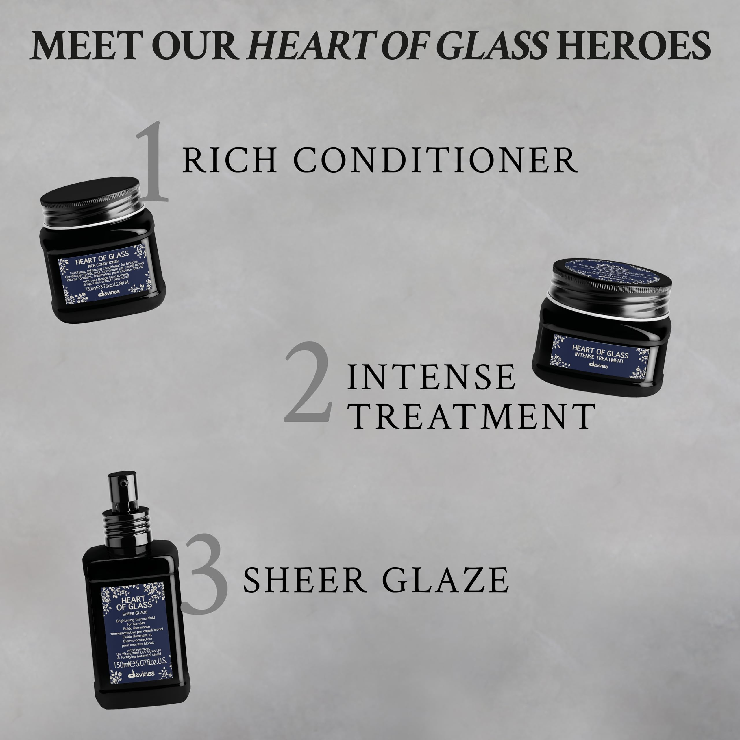 Davines Heart of Glass reveals radiant blonde shine.