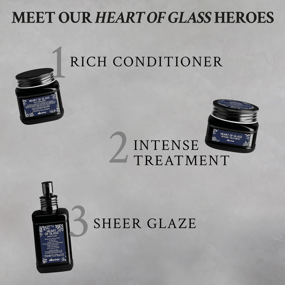 Davines Heart of Glass reveals radiant blonde shine.