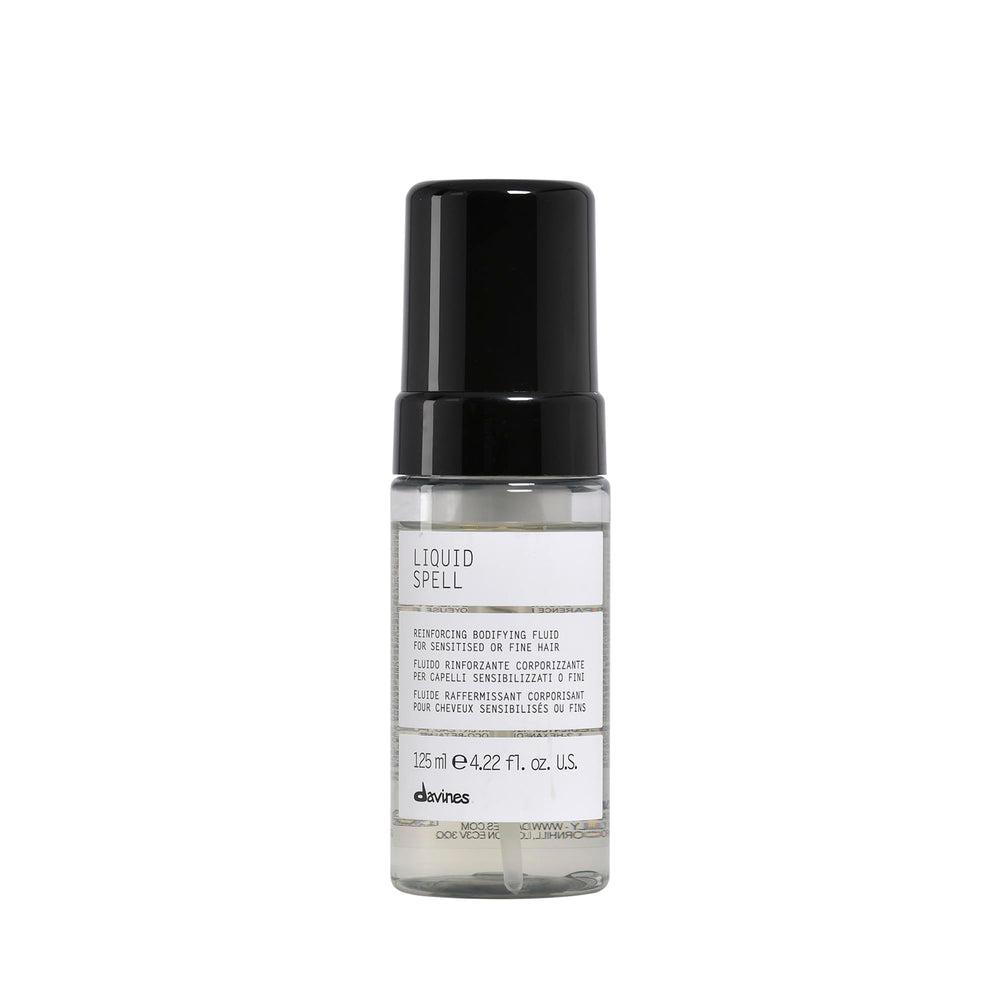 Davines Liquid Spell bottle pour adds body to fine hair.