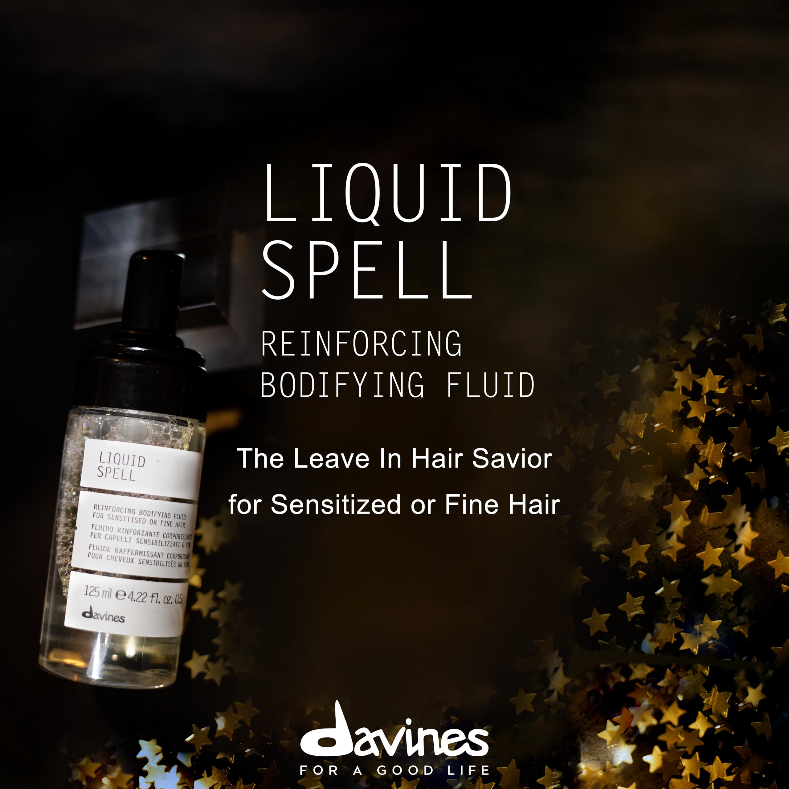 Davines Liquid Spell liquid-foam demonstrates volumizing transition.