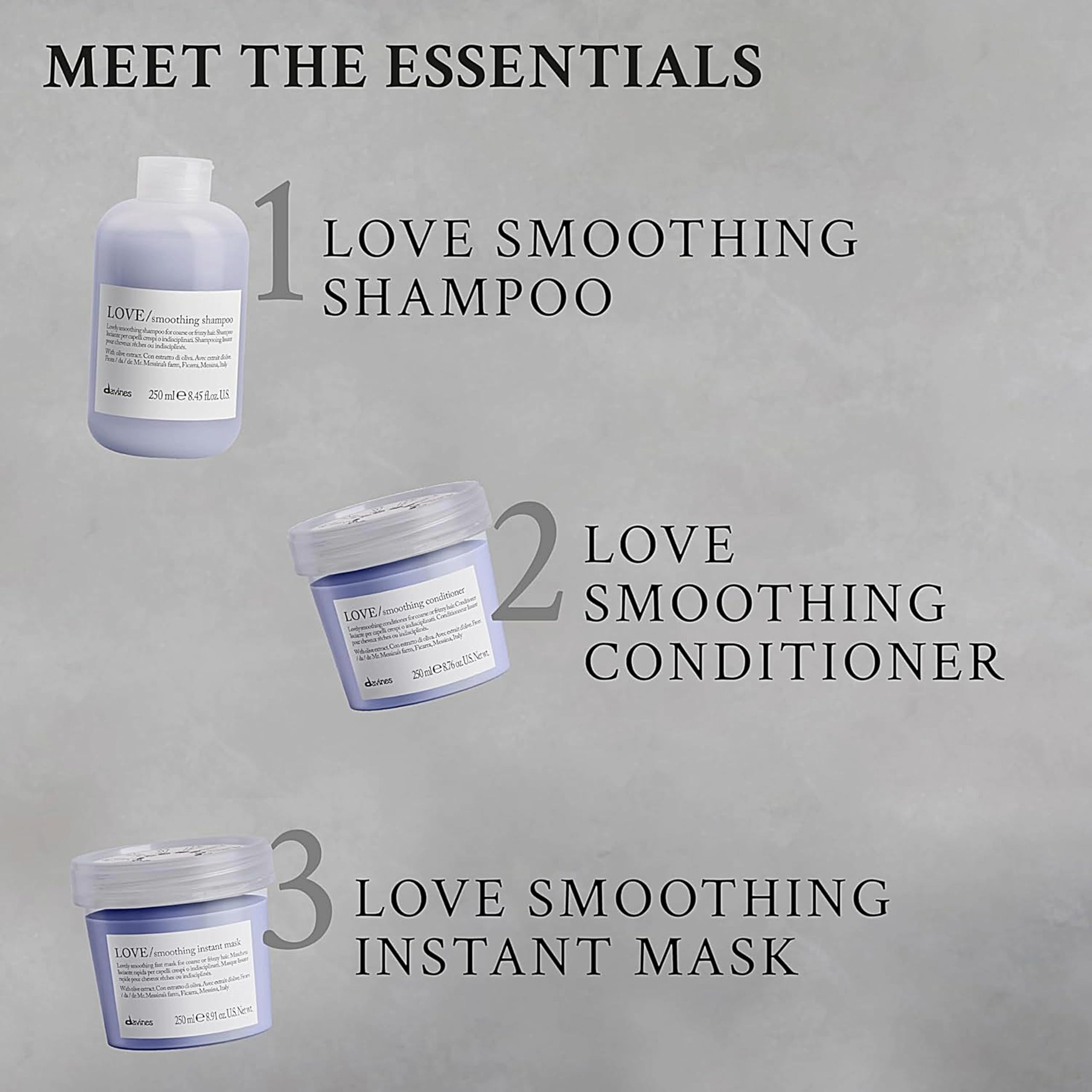 Enjuague suave con Davines LOVE que realza el brillo natural.