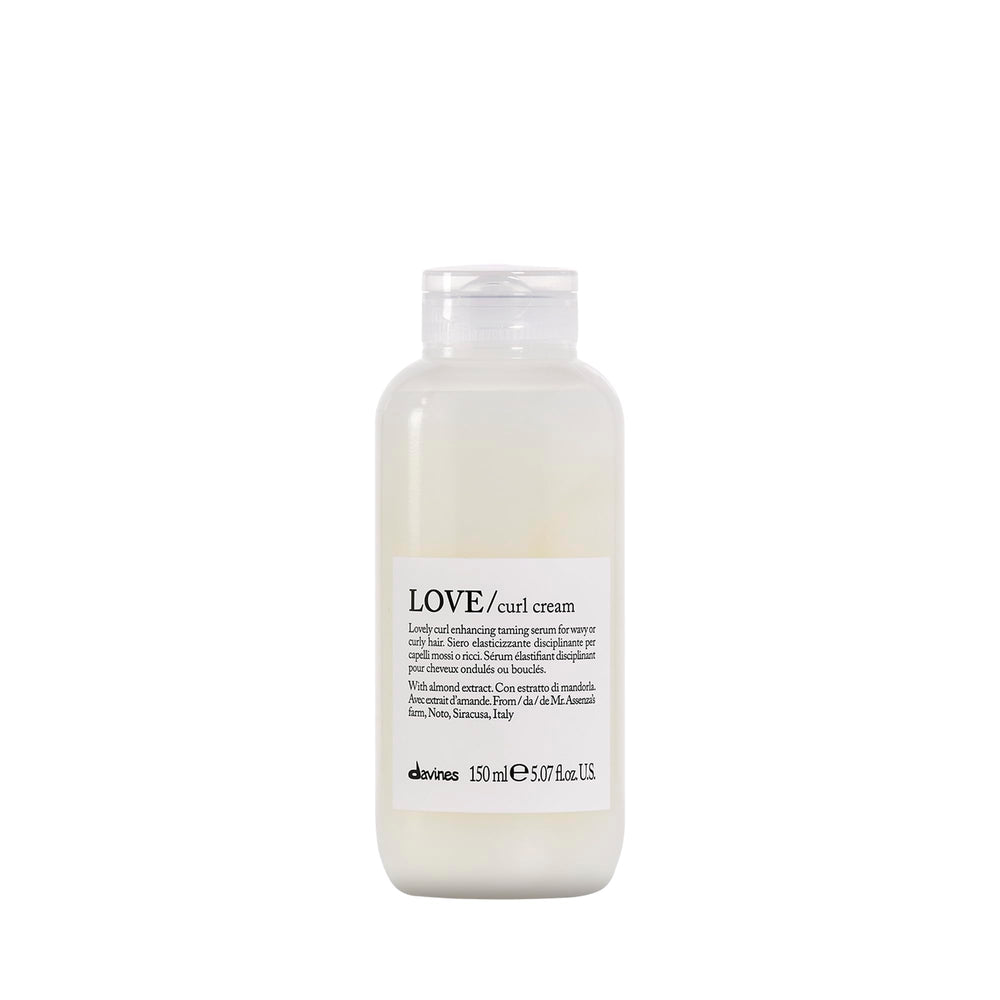 Davines Love Curl Cream bottle with pump for easy application and defined curls.