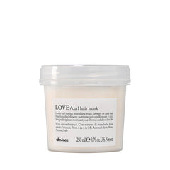 Davines Love Curl Mask jar closeup showing creamy formula for hydrated curls.