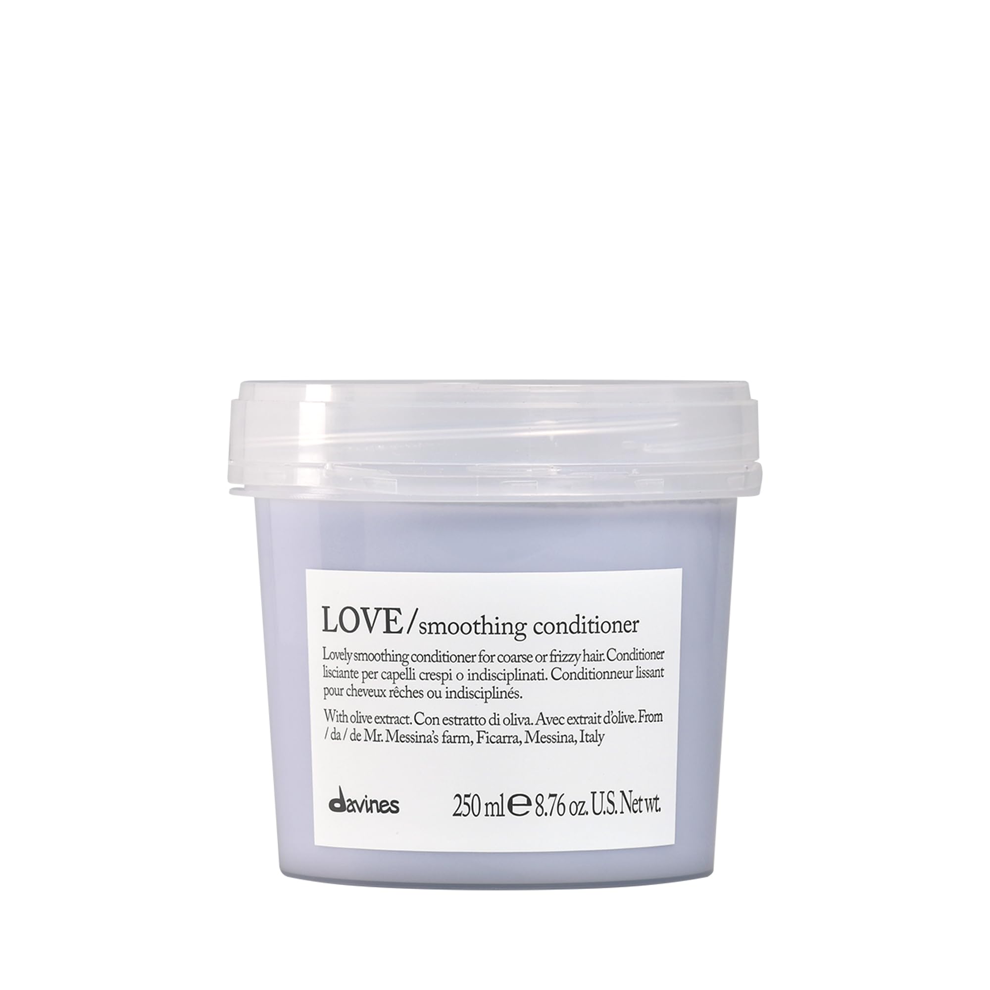 Davines Love Smoothing Conditioner bottle ready to tame frizz