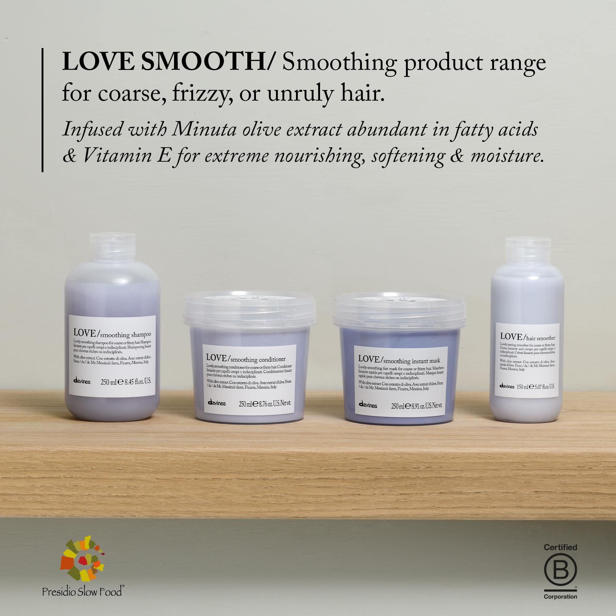 Davines Love Smoothing Conditioner adds shine to hair