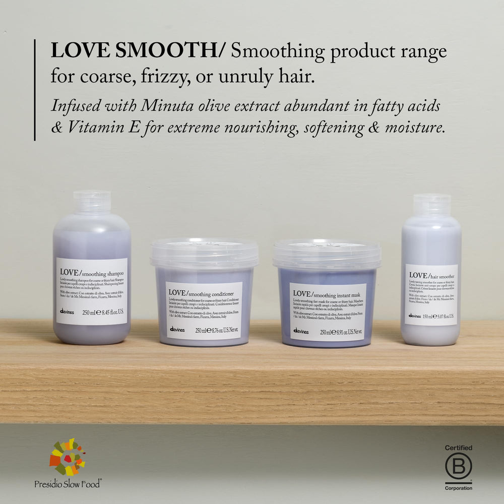 Davines Love Smoothing Conditioner adds shine to hair