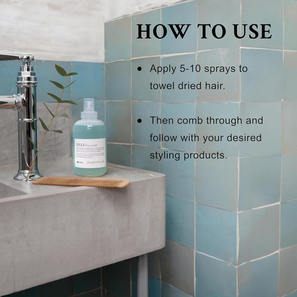 Davines MELU application swatch demonstrates easy leave-on protection