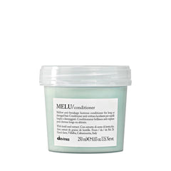 Davines MELU conditioner bottle with lightweight hydration for long hair.
