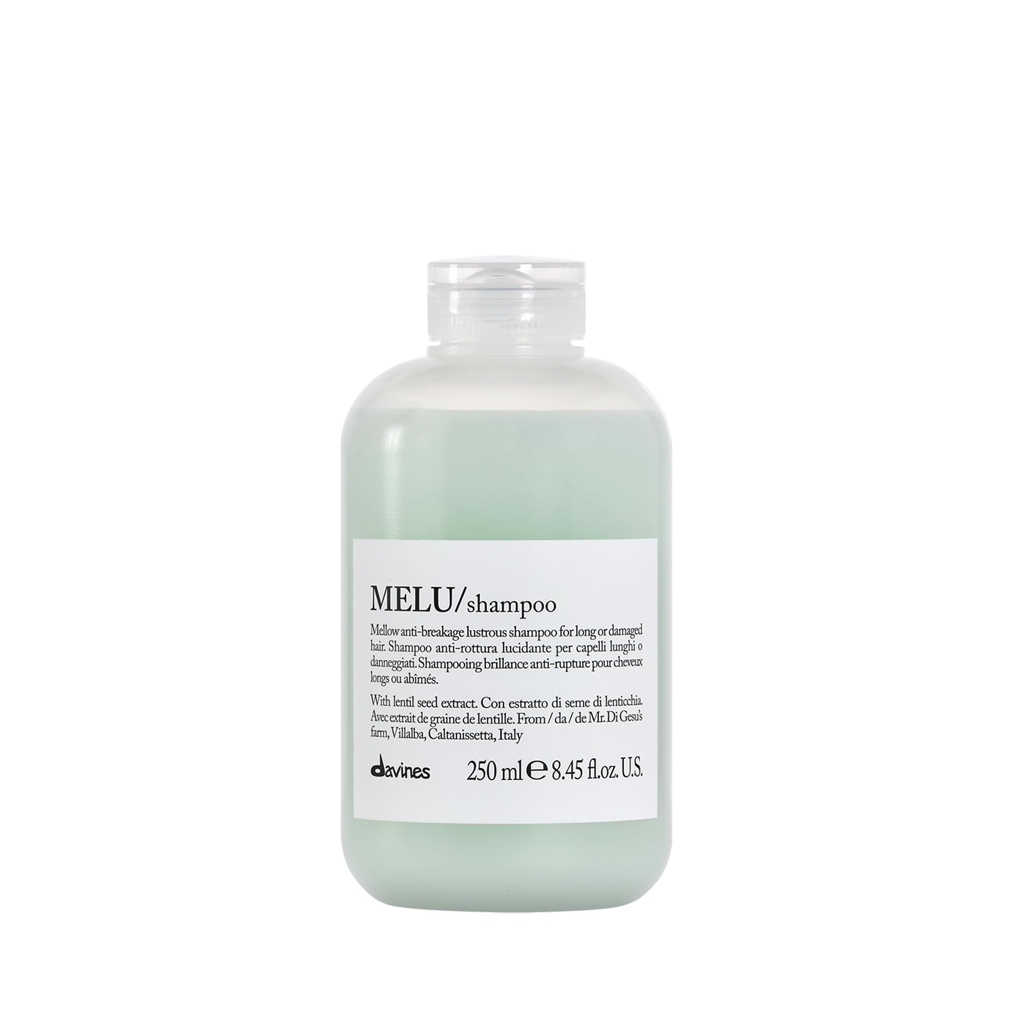 Davines MELU shampoo bottle front showing premium cleansing for long hair