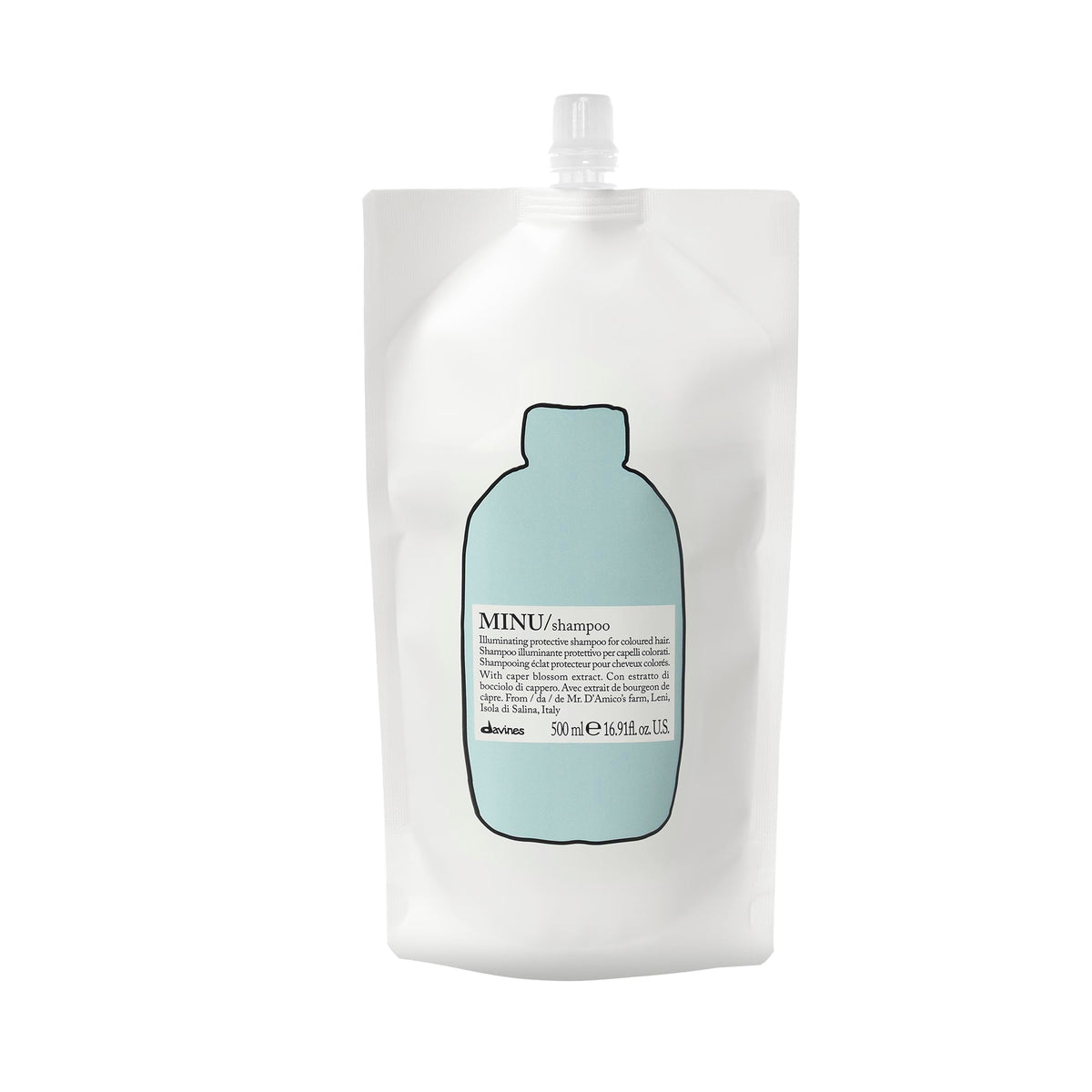 Davines MINU: botella proteccion color, ideal para cabello teñido y brillo sostenido