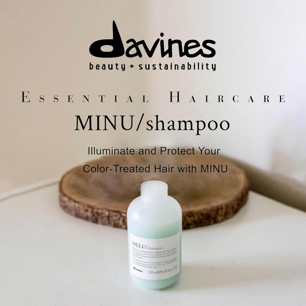 Davines MINU shampoo foam demonstrates gentle cleansing for color-treated hair.