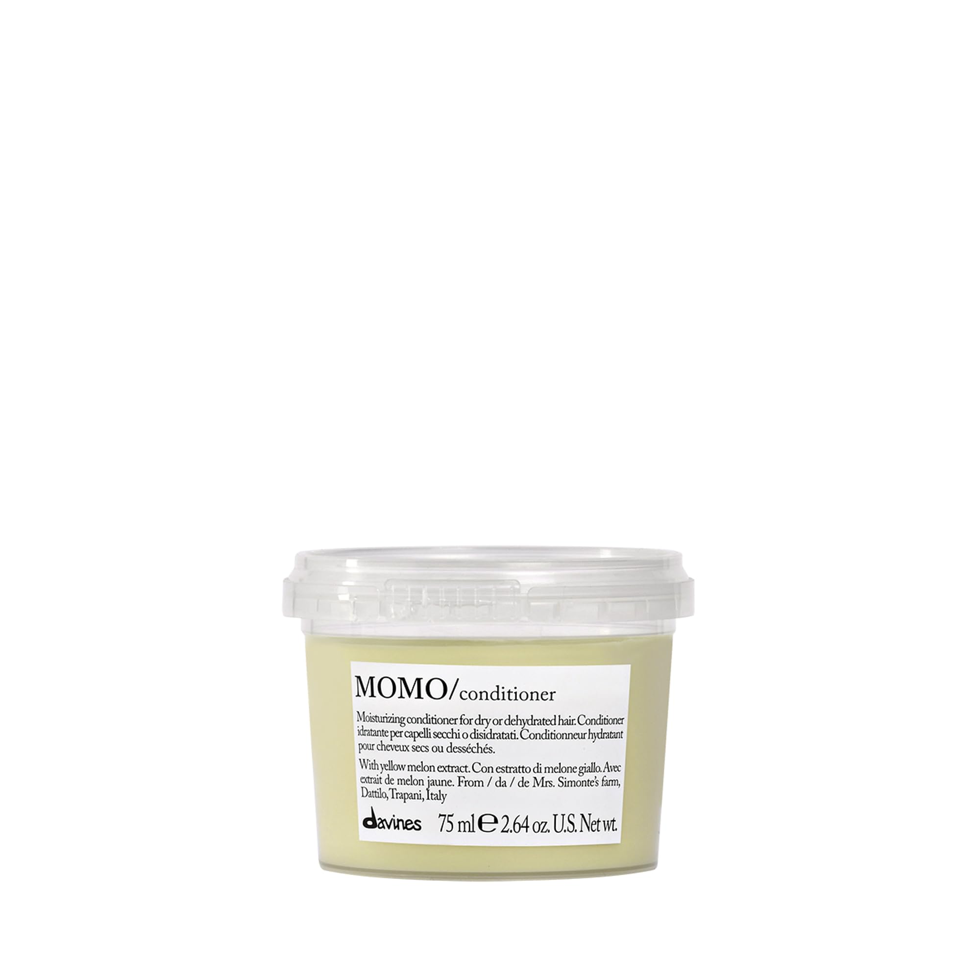 Davines MOMO: botella de tamaño viaje para hidratación duradera en cabello seco