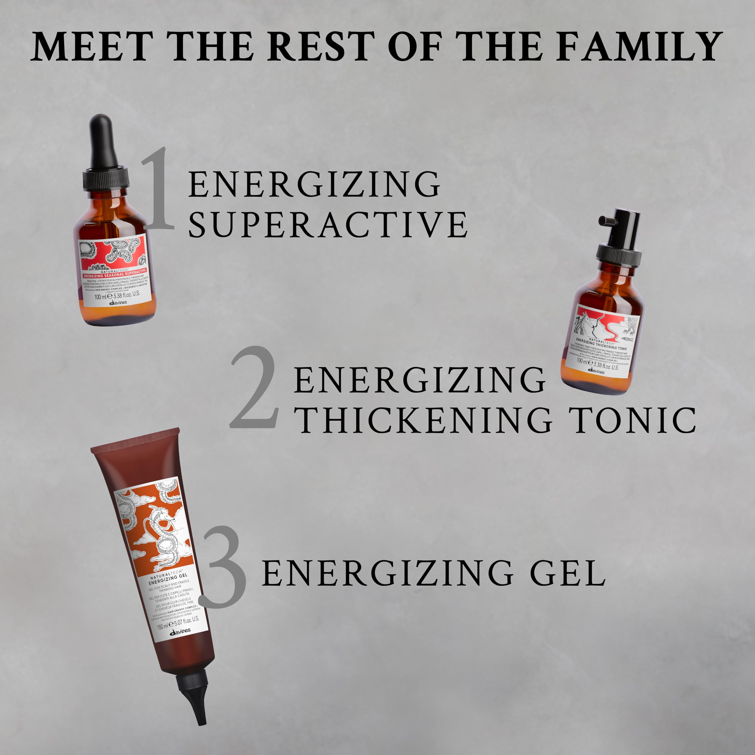Davines Energizing Shampoo on wet hair with droplets of water