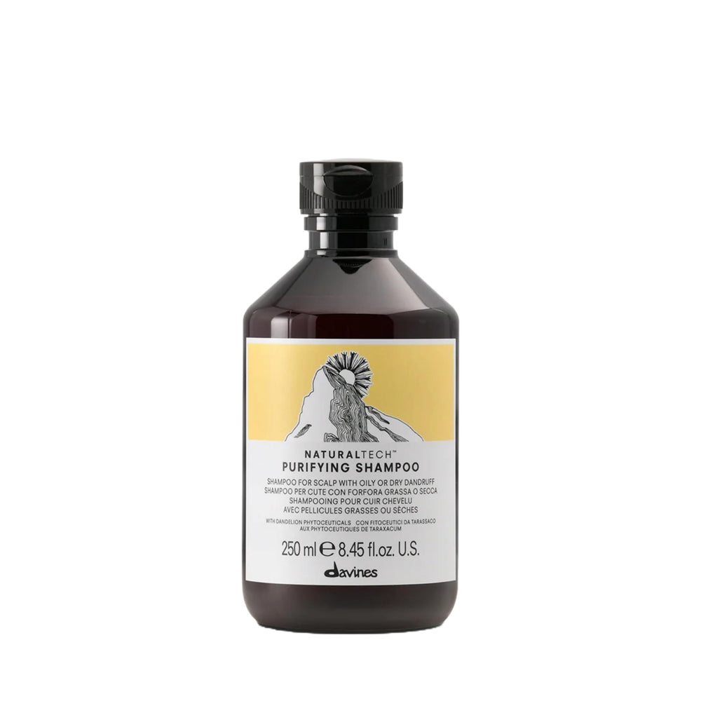 Davines Naturaltech Purifying Shampoo bottle ready for dandruff care
