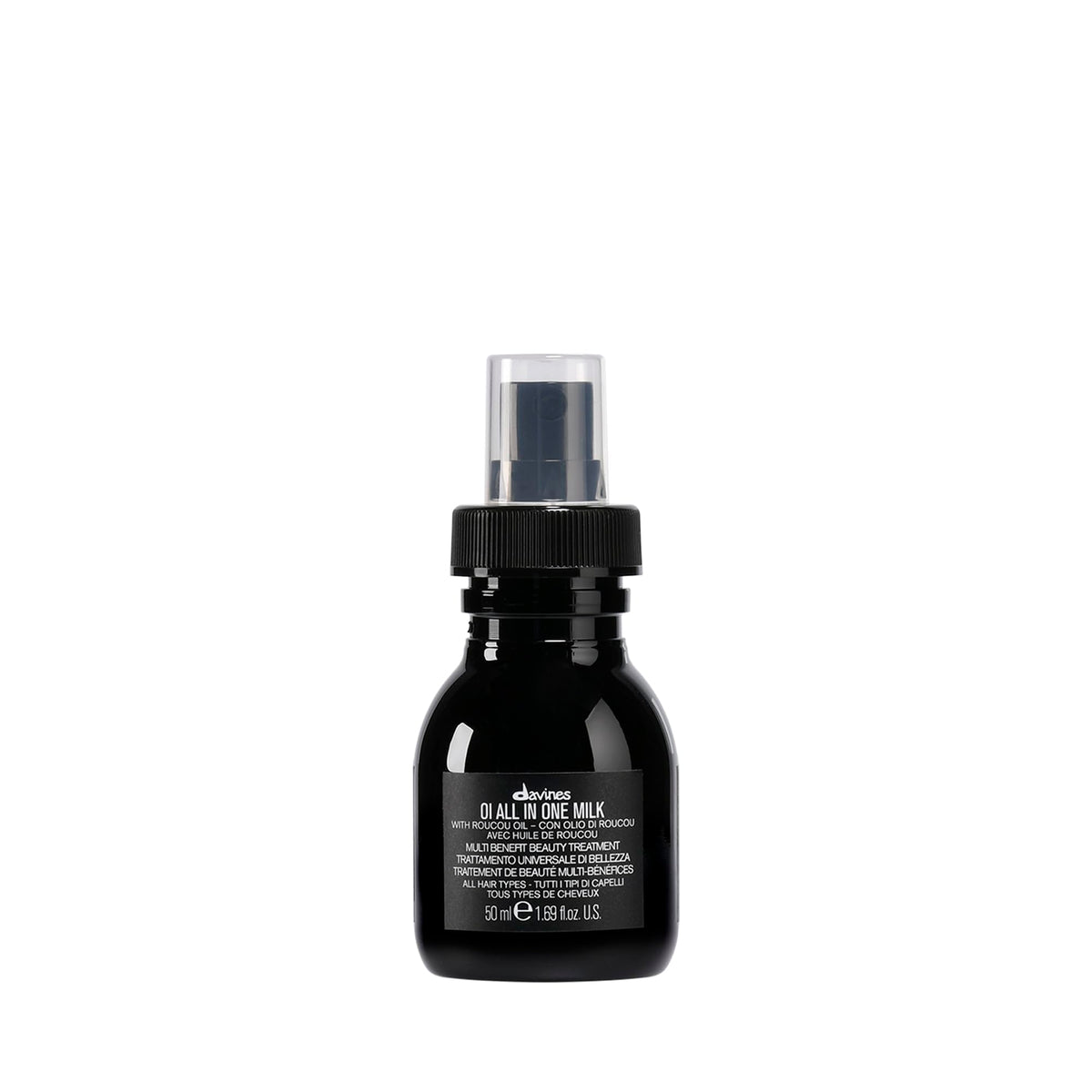 Davines OI All In One Milk bottle front view for detangling and shine
