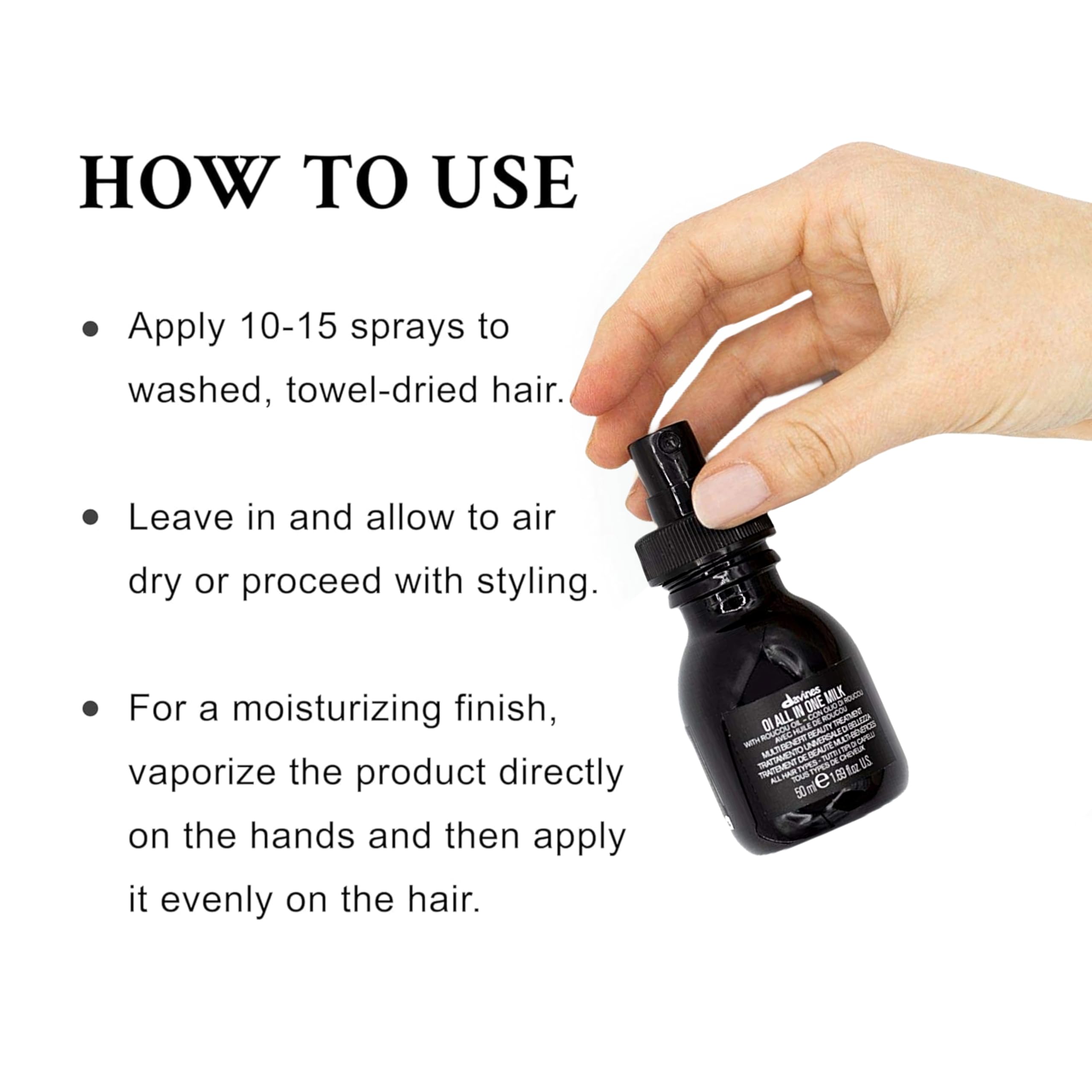Davines OI Milk smooths and softens hair during styling