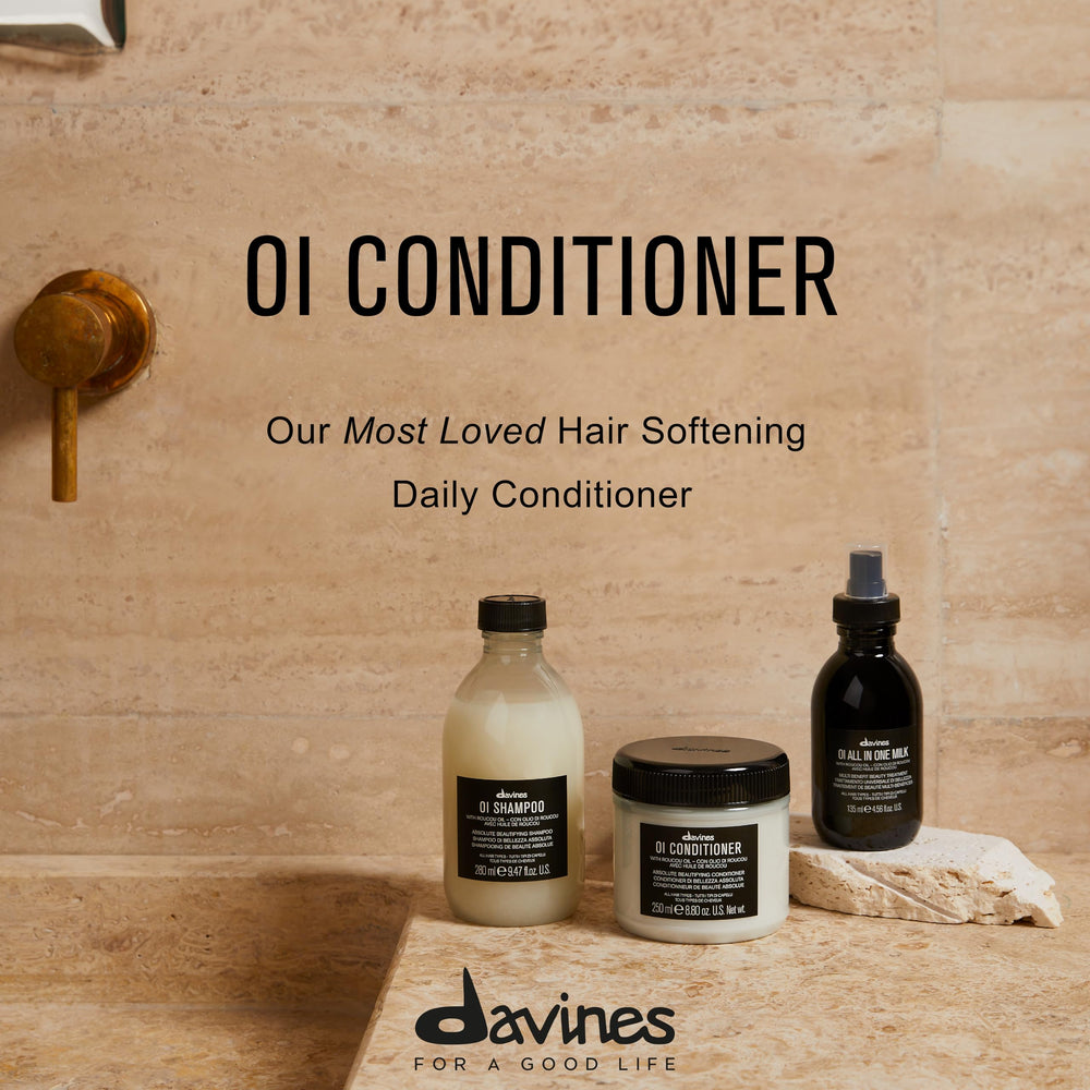 Davines OI Conditioner cream texture close-up highlights rich hydration