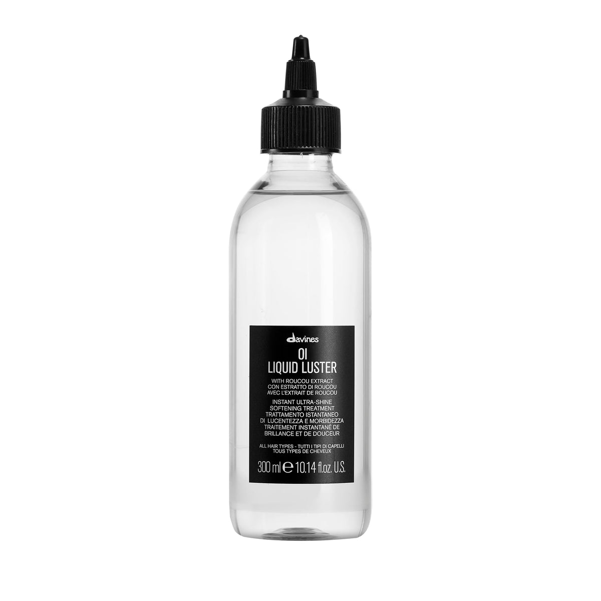 Davines OI Liquid Luster bottle ready to deliver weightless shine.