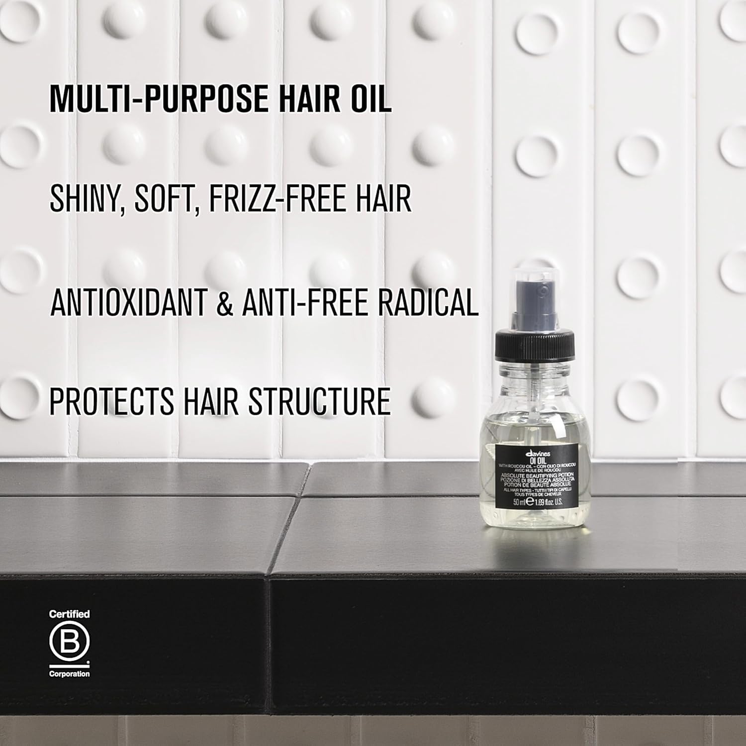 Davines OI Oil suitable for all hair types across textures.