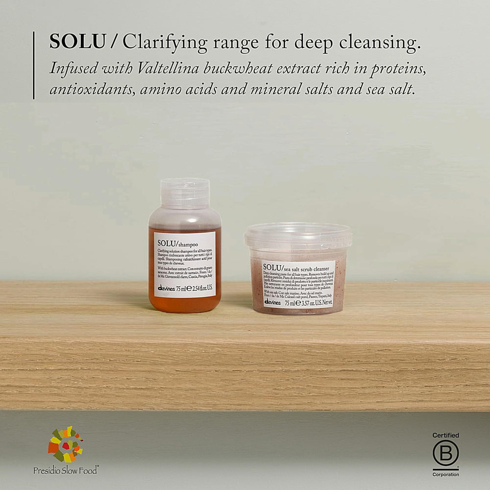 Davines SOLU: brillo natural en el cabello tras cada uso.