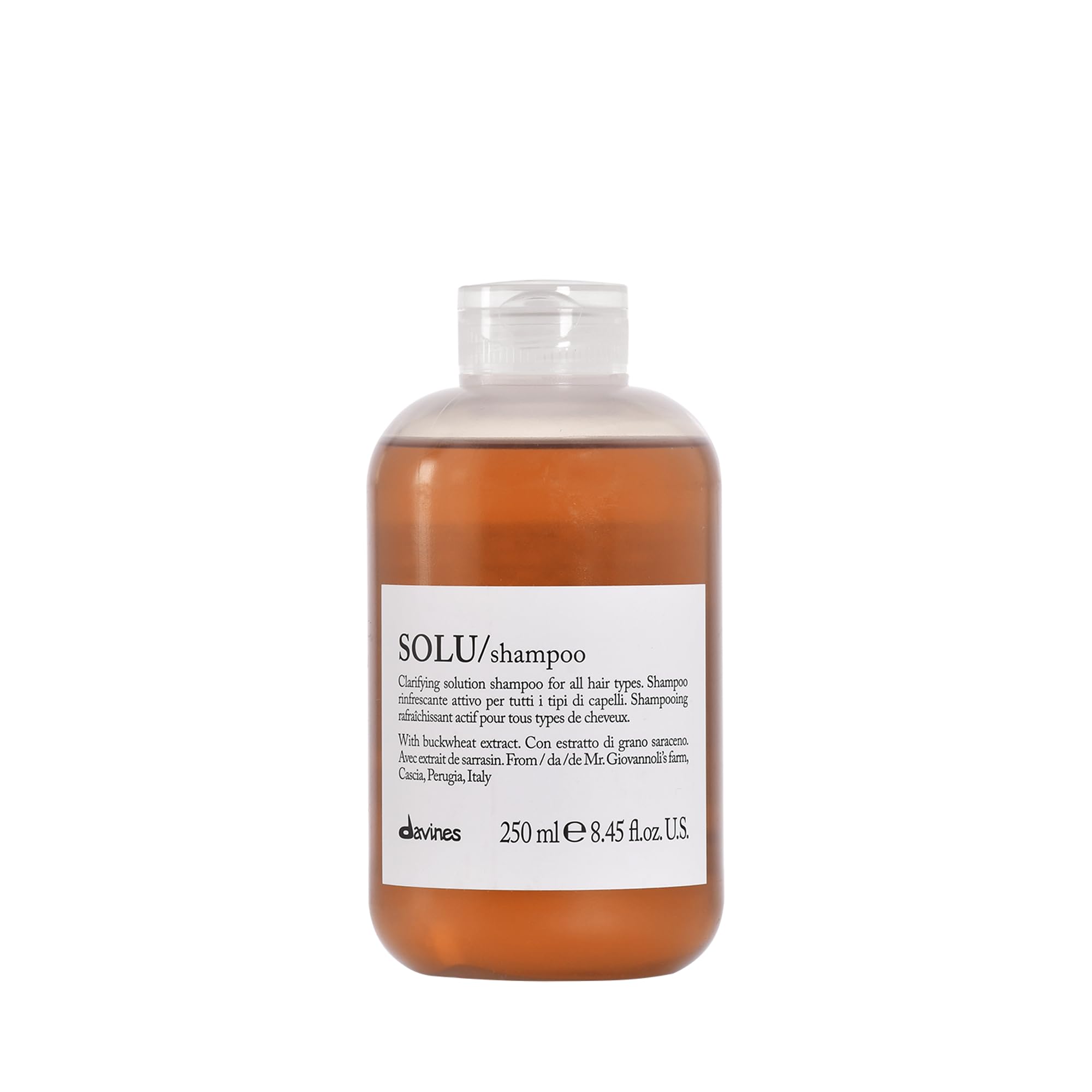 Davines SOLU shampoo bottle clarifying buildup for refreshed hair