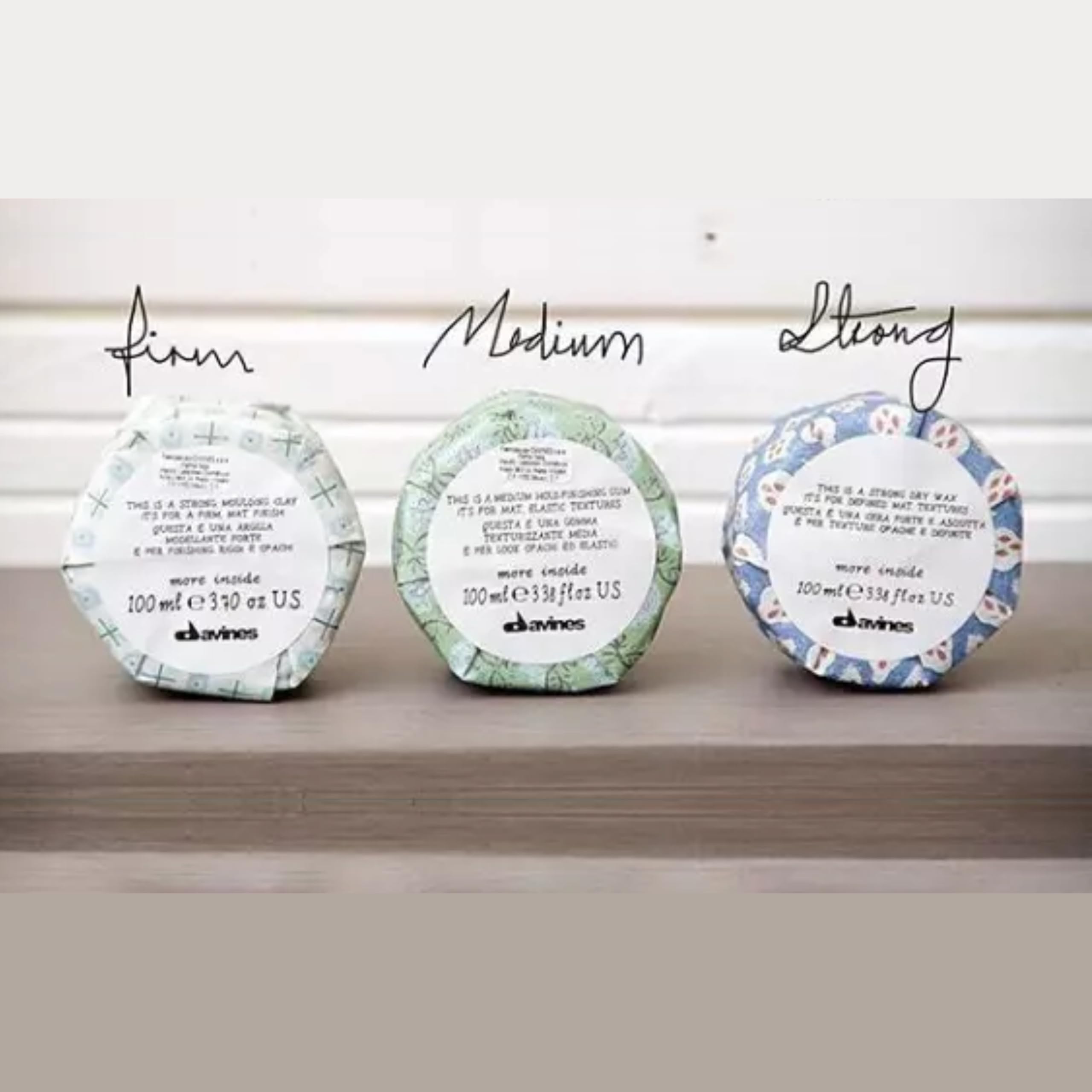 Davines This Is A Medium Hold Finishing Gum close-up highlights the matte finish