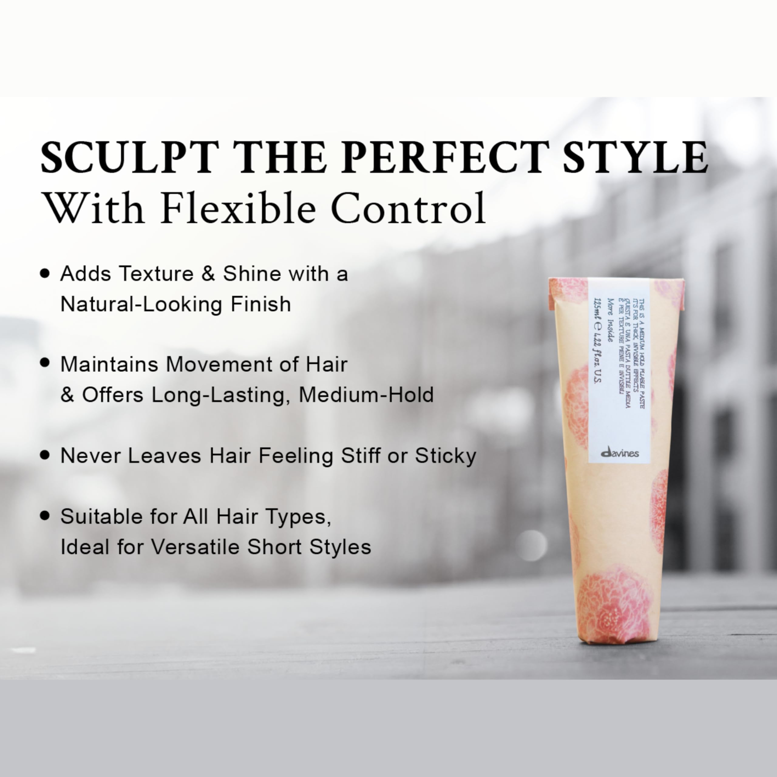 Davines This Is A Medium Hold Pliable Paste packaging design hints at everyday styling