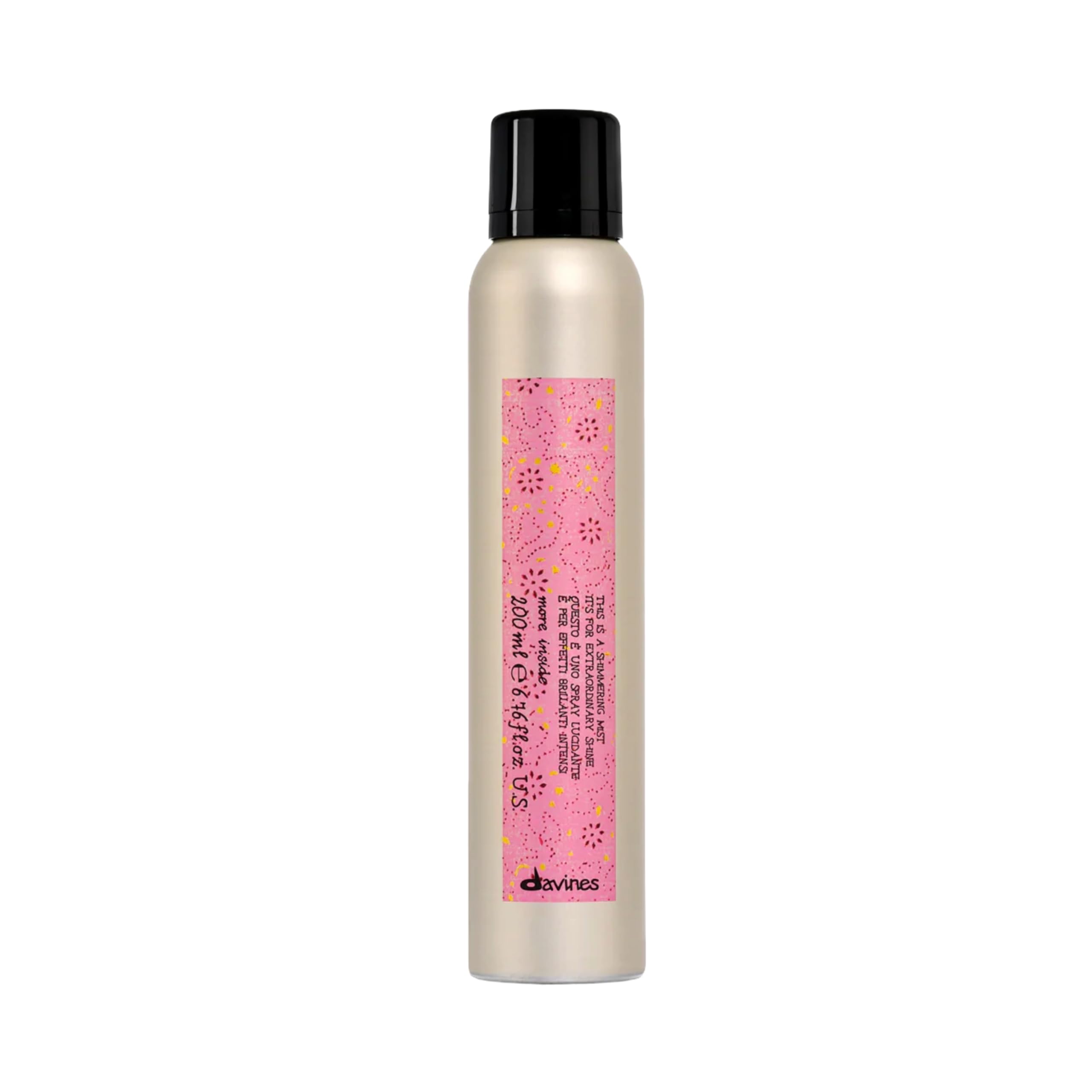 Davines This Is A Shimmering Mist bottle glowing with instant shine.