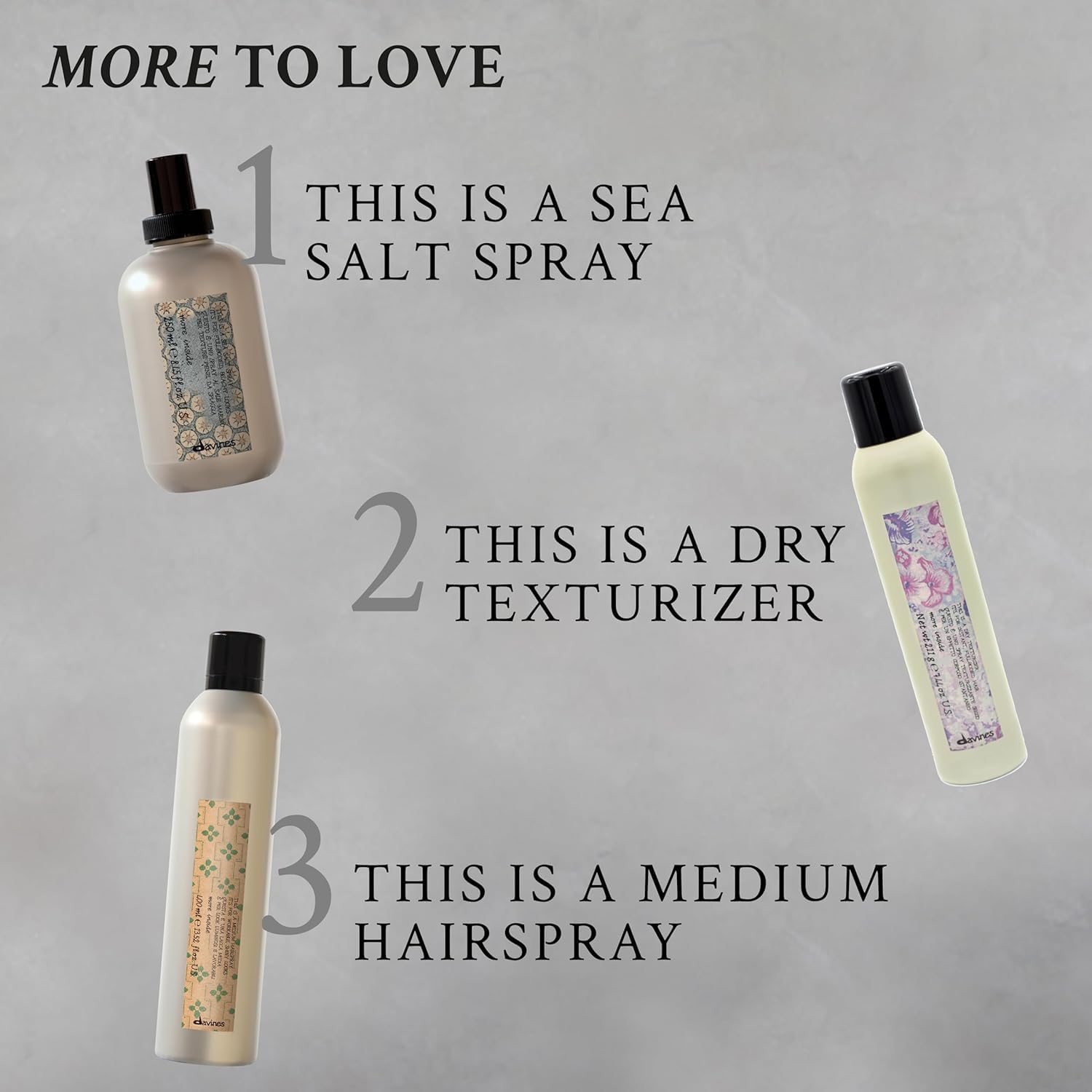 Davines This Is A Shimmering Mist on dry strands adds glossy finish.