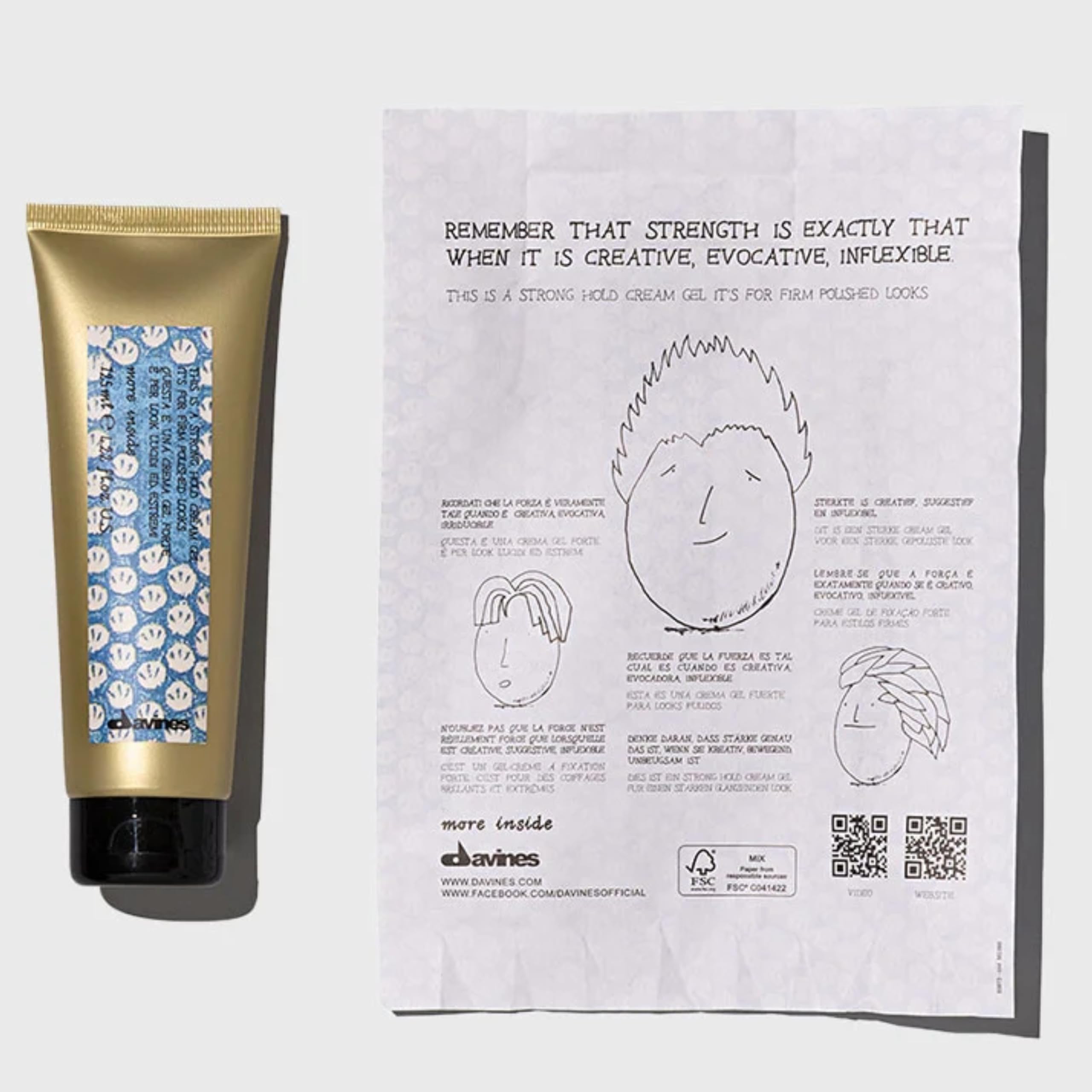 Davines This is a Strong Hold Cream Gel texture close-up highlights smooth cream-gel blend for workable styling.